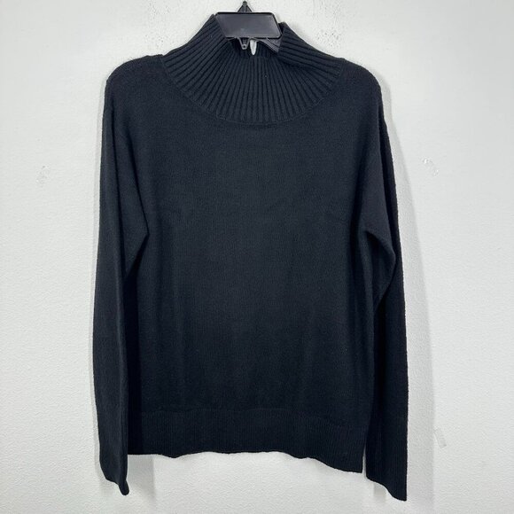 Caslon Nordstrom Black Mockneck Sweater Size Cozy Comfy Minimalist Casual NWT - Picture 1 of 7